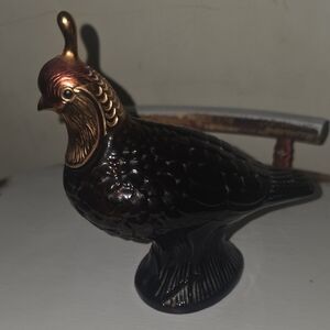 Elegant Black and Gold Quail Figurine